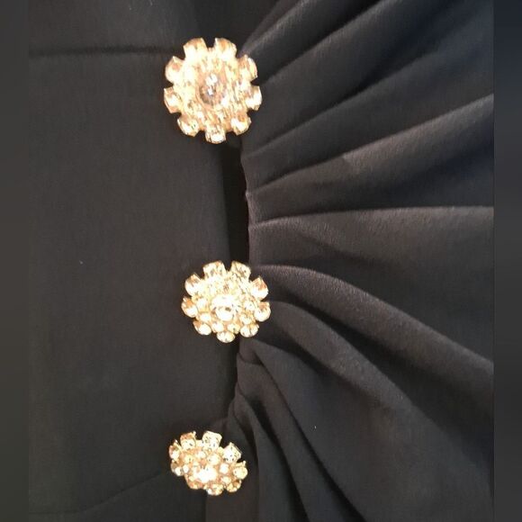 Calvin Klein Gorgeous Embellished Faux-Wrap Gown Indigo Blue Size 2 NWOT - Picture 3 of 6